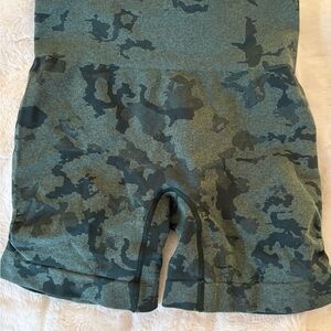 Green Camouflage Biker Shorts